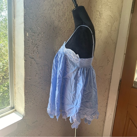 Victoria's Secret Blue Lace Trim Blouse - Picture 6 of 12